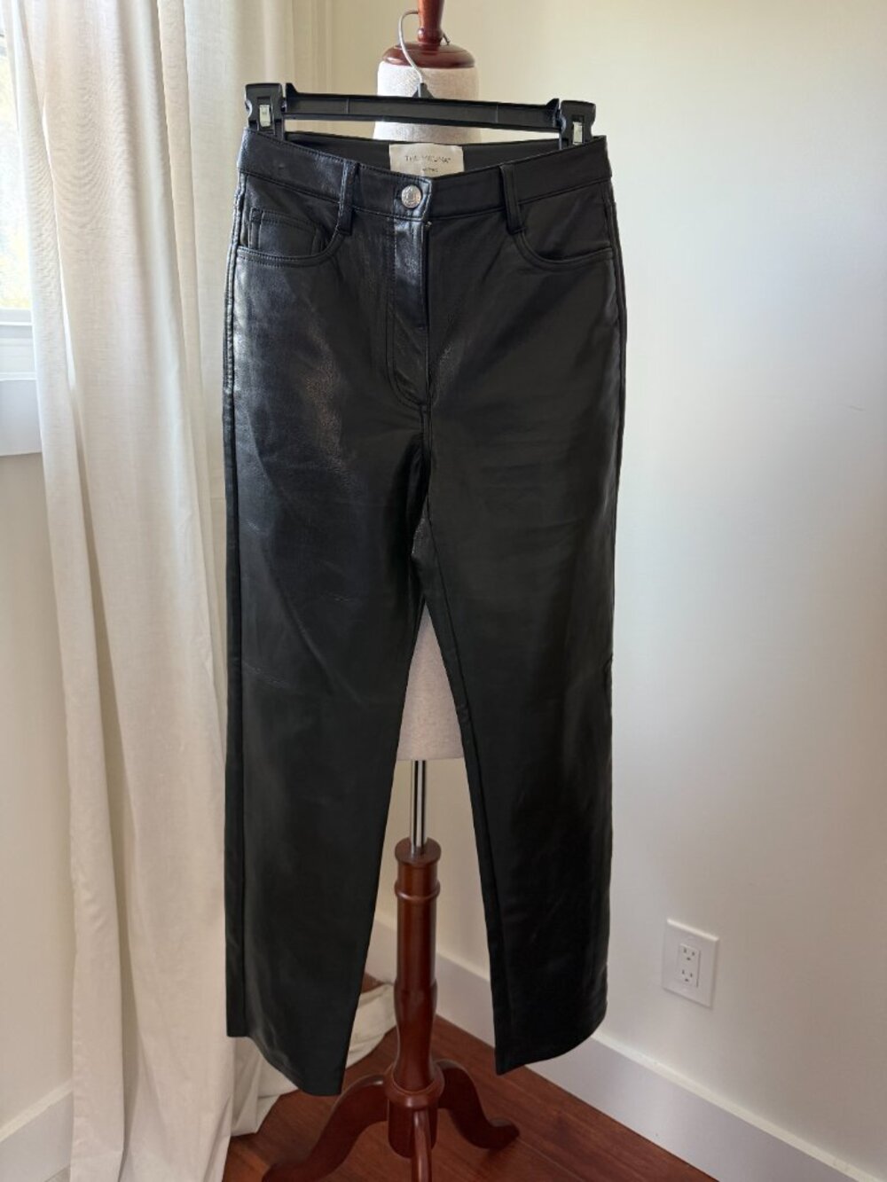 Wilfred Melina Vegan Leather Pants Black High Rise Straight Leg Size 0 - Picture 2 of 8